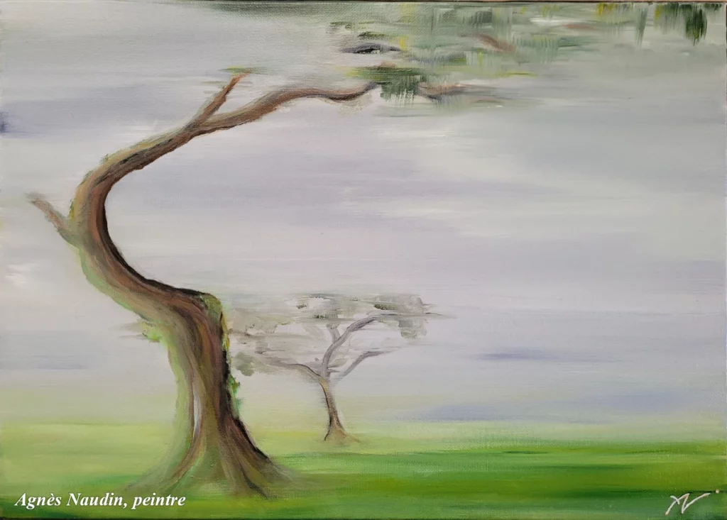 Forêt de Fanal, Madère - Peinture de Agnès Naudin - Huile sur toile - 2023