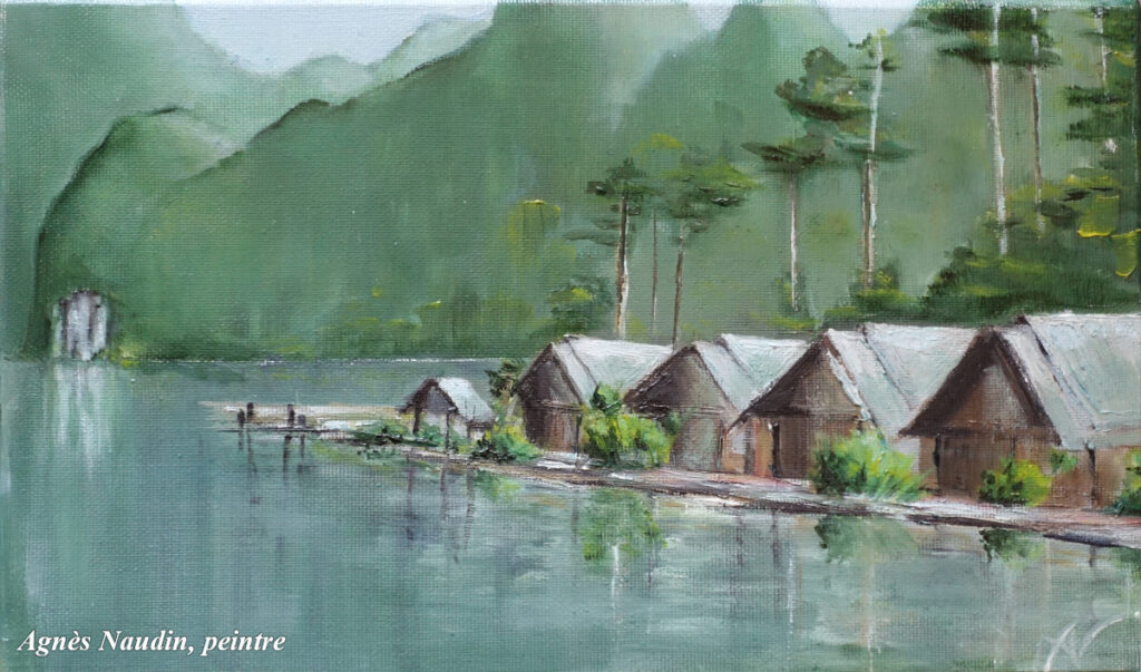 Khao Sok, Thaïlande - Peinture de Agnès Naudin - Huile sur toile - 27 x 16 - janvier 2021