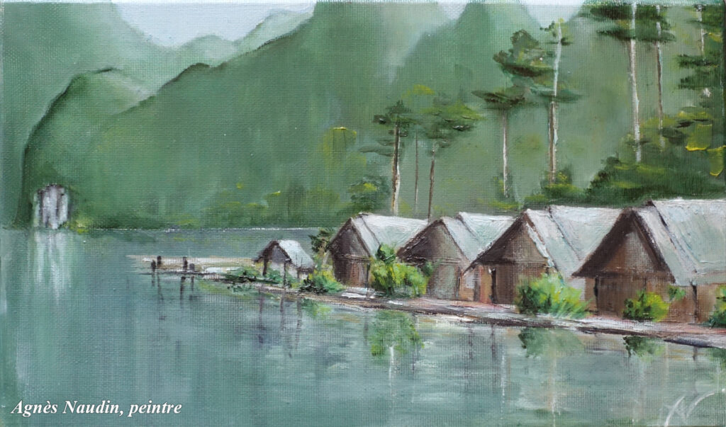 Khao Sok, Thaïlande - Peinture de Agnès Naudin - Huile sur toile - 27 x 16 - janvier 2021