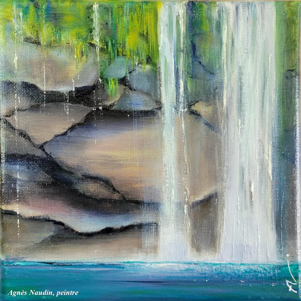 Levadas do Madeira - Peinture de Agnès Naudin - Huile sur toile - 20 x 20 - 2023